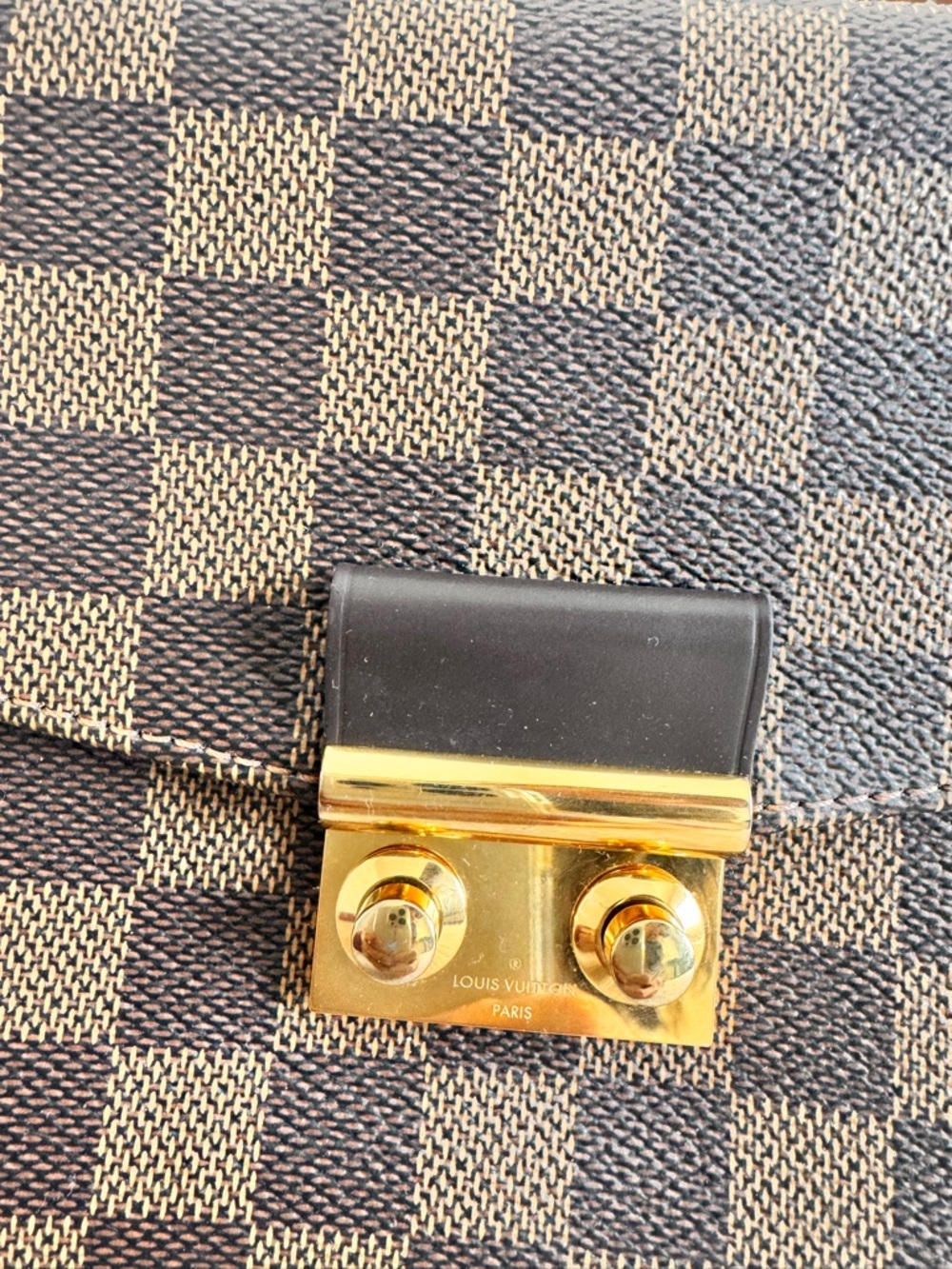 Louis Vuitton Brown Damier Ebene Small Top Handle Satchel with Gold Hardware - Picture 6 of 12